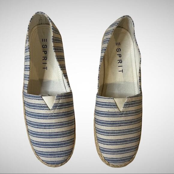 Esprit NWOB Ella Blue Stripe Espadrille size 6 - Picture 2 of 9